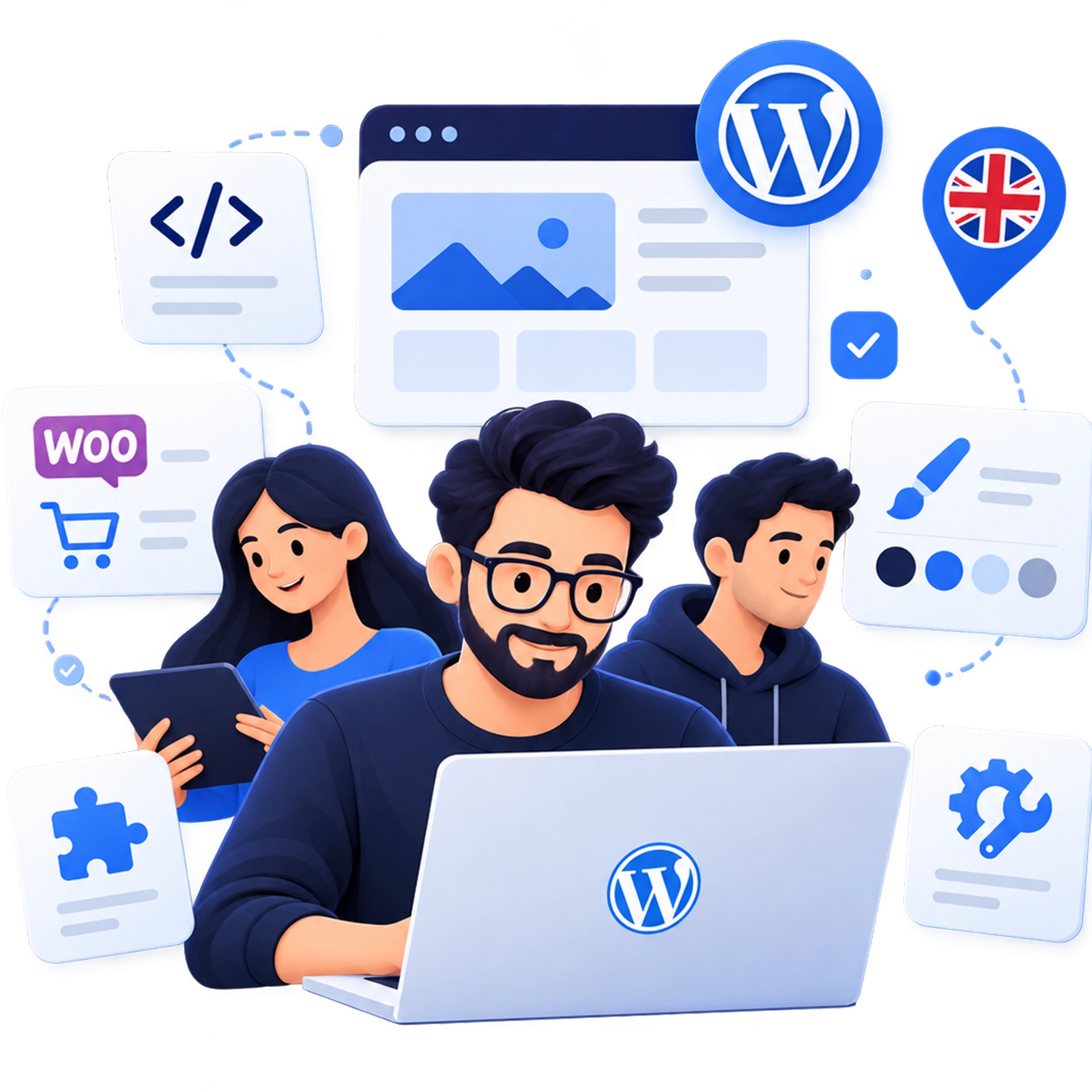 WordPress development expert working on a website