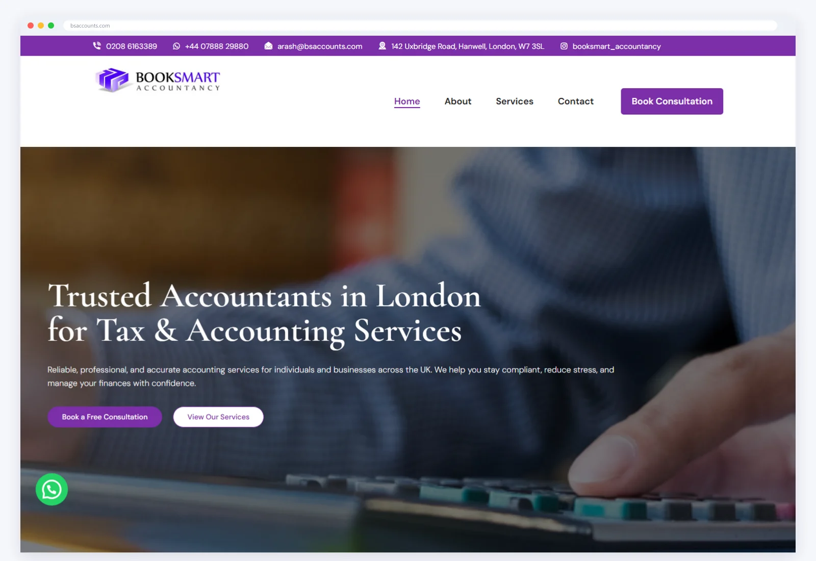 The live redesigned Book Smart Accountancy website