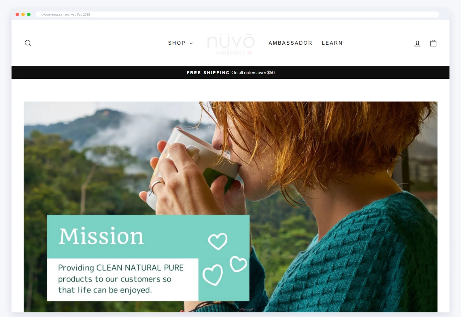 The previous Nuvo Wellness storefront, archived in February 2025