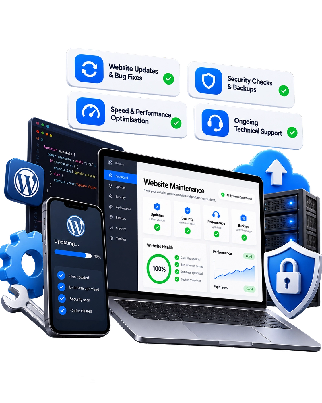 Website maintenance services illustration
