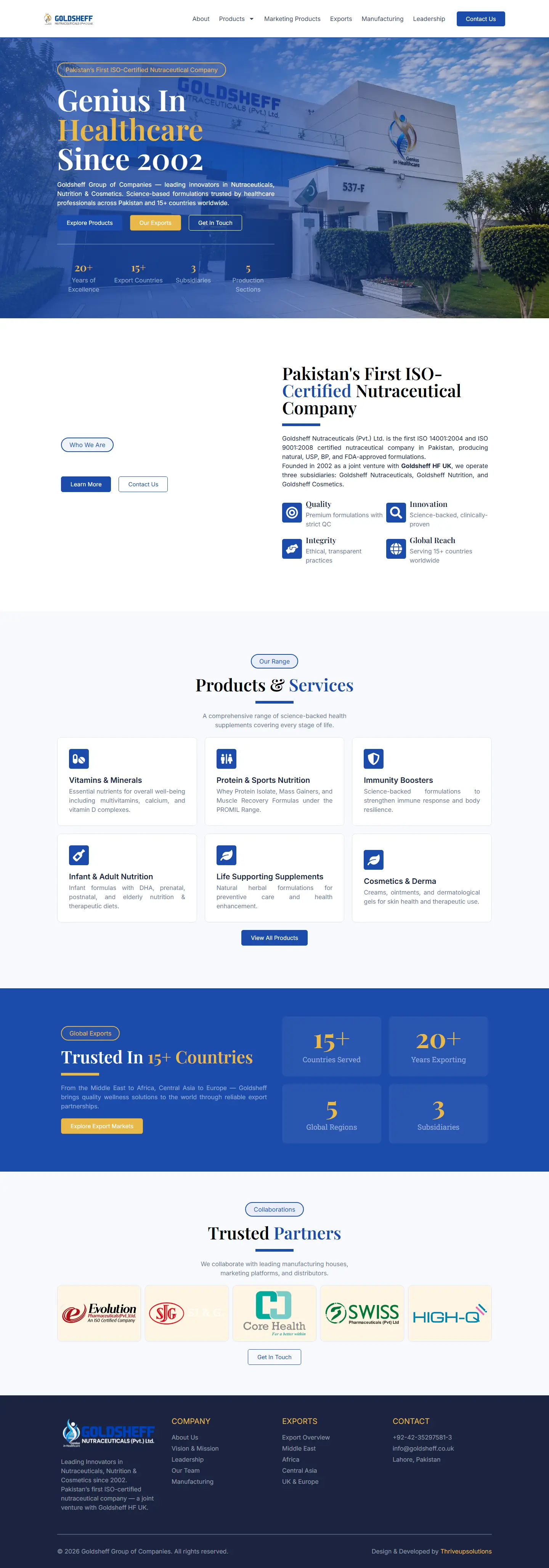 Full page of goldsheff.co.uk on desktop