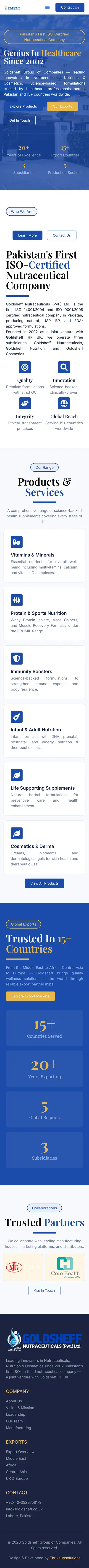 Full page of goldsheff.co.uk on mobile