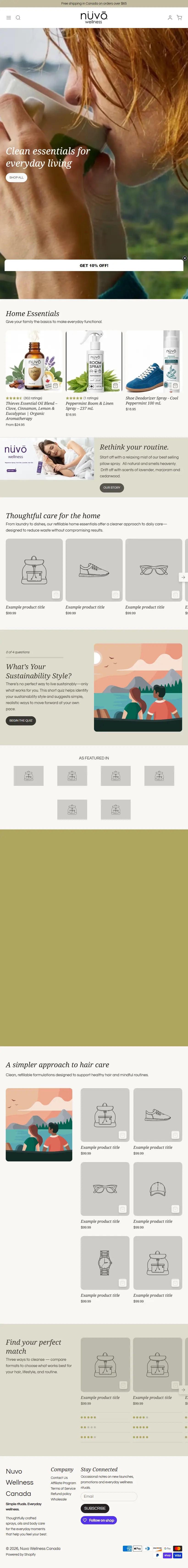 Full page of nuvowellness.ca on tablet